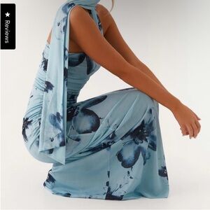 Peppermayo Exclusive - Songbird Maxi Dress - Blue Black Floral